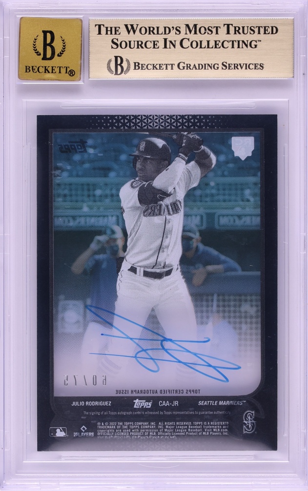 2022 Topps Clearly Authentic Black Julio Rodriguez ROOKIE AUTO /75 #CAA-JR BGS 9.5 GEM MINT
