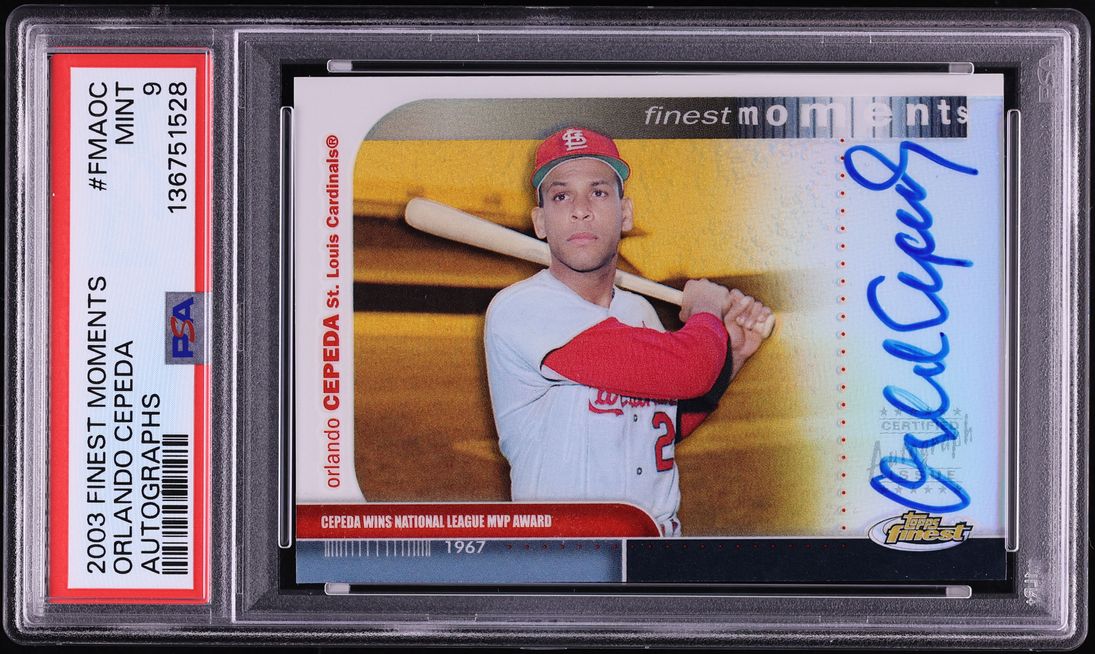2003 Finest Moments Orlando Cepeda AUTO #FMA-OC PSA 9 MINT