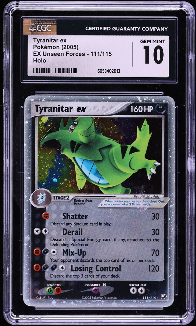 2005 Pokemon EX Unseen Forces Holo Tyranitar ex #111 CGC 10 GEM MINT