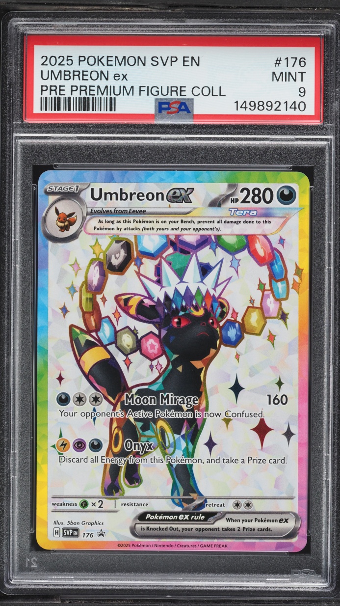 2025 Pokemon SV Promo Prismatic Evolutions Figure Full Art Umbreon EX #176 PSA 9 MINT