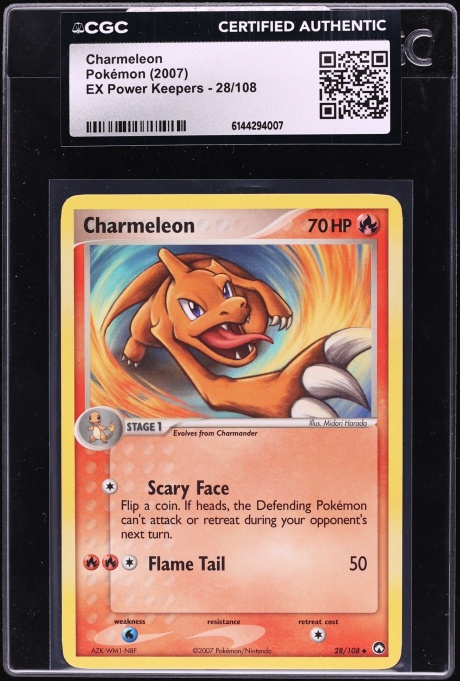 2007 Pokemon EX Power Keepers Charmeleon #28 CGC AUTH