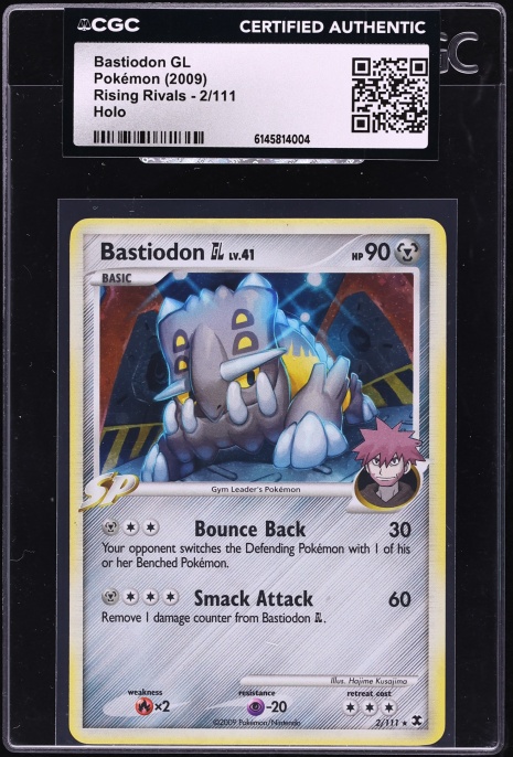 2009 Pokemon Platinum Rising Rivals Holo Bastiodon GL #2 CGC AUTH