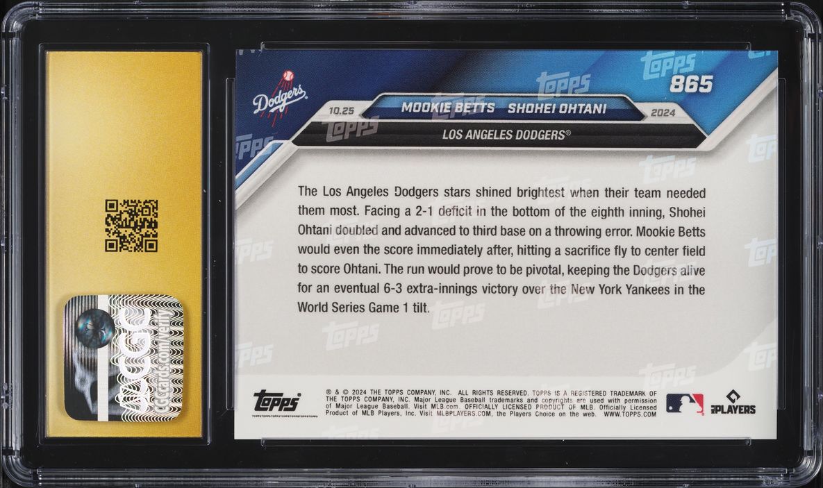 2024 Topps Now Mookie Betts Shohei Ohtani #865 CGC 10 PRISTINE