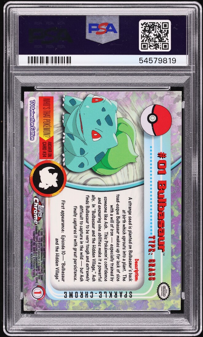 2000 Topps Chrome Pokemon Series 1 Sparkle Bulbasaur #1 PSA 10 GEM MINT