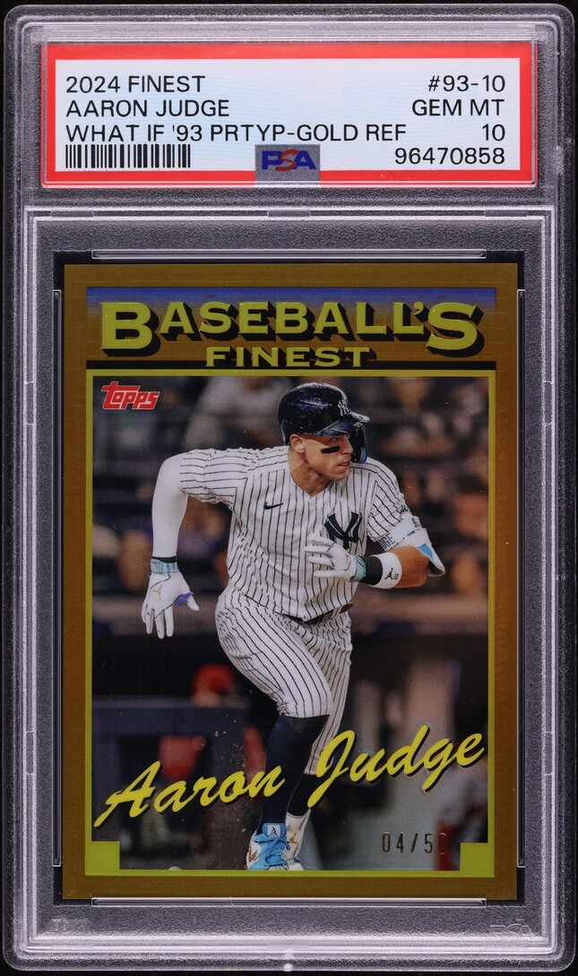 2024 Finest What If '93 Prototypes Gold Refractor Aaron Judge /50 #93-10 PSA 10