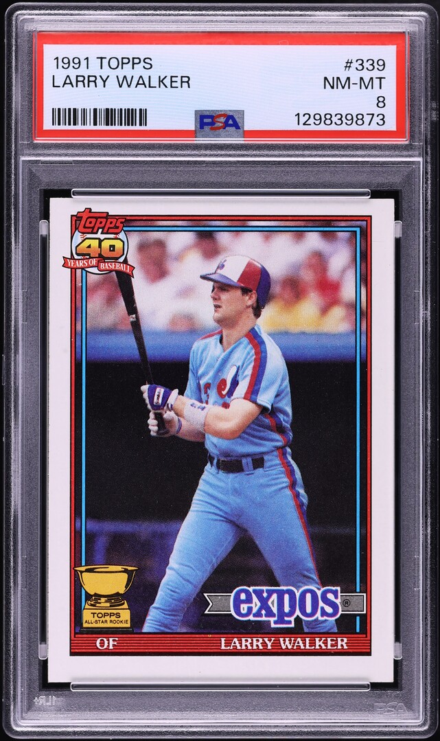 1991 Topps Larry Walker #339 PSA 8 NM-MT