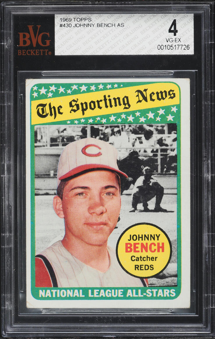 1969 Topps Johnny Bench ALL-STAR #430 BVG 4 VGEX