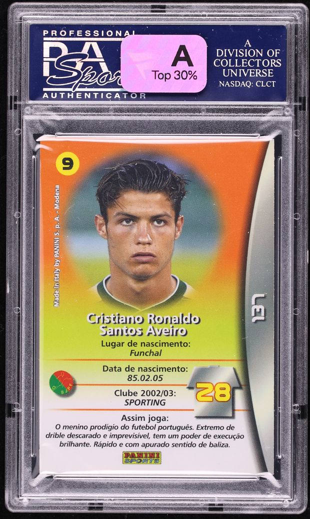 2003 Panini Sports Mega Craques Cristiano Ronaldo ROOKIE #137 PSA 8 NM-MT