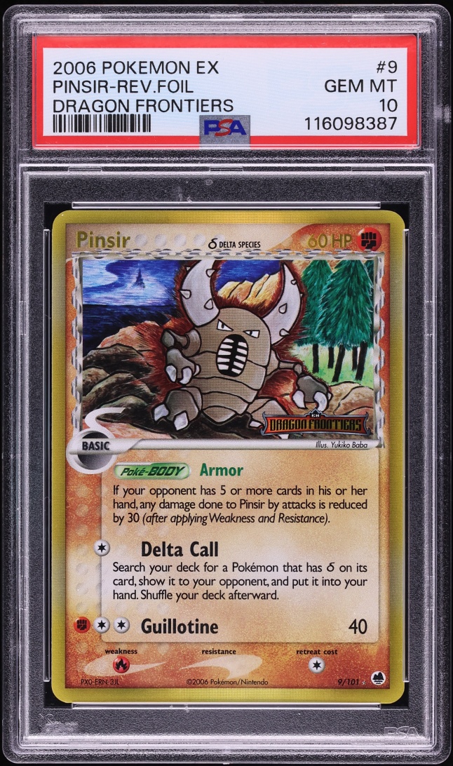 2006 Pokemon EX Dragon Frontiers Reverse Holo Pinsir #9 PSA 10 GEM MINT