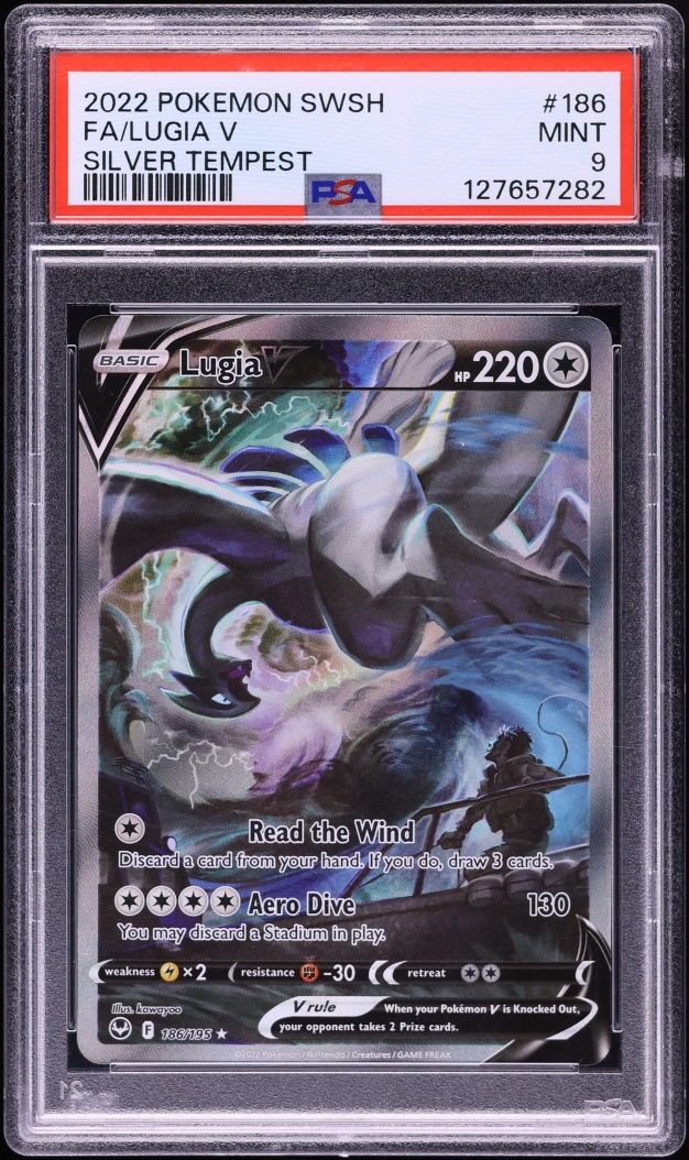 2022 Pokemon Sword & Shield Silver Tempest Alt Art Lugia V #186 PSA 9 MINT