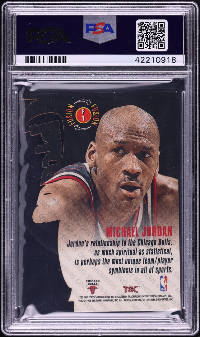 1996 Stadium Club Fusion Members Only Die-Cut Michael Jordan #F1 PSA 8 NM-MT