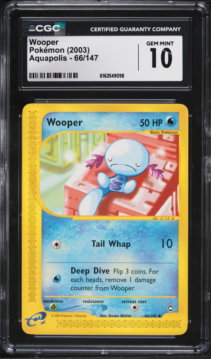 2003 Pokemon Aquapolis Wooper #66 CGC 10 GEM MINT