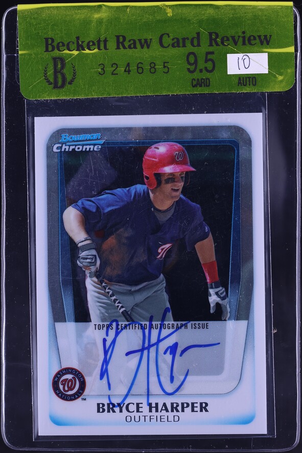 2011 Bowman Bryce Harper PROSPECT AUTO #BP1 BGS 9.5 GEM MINT on