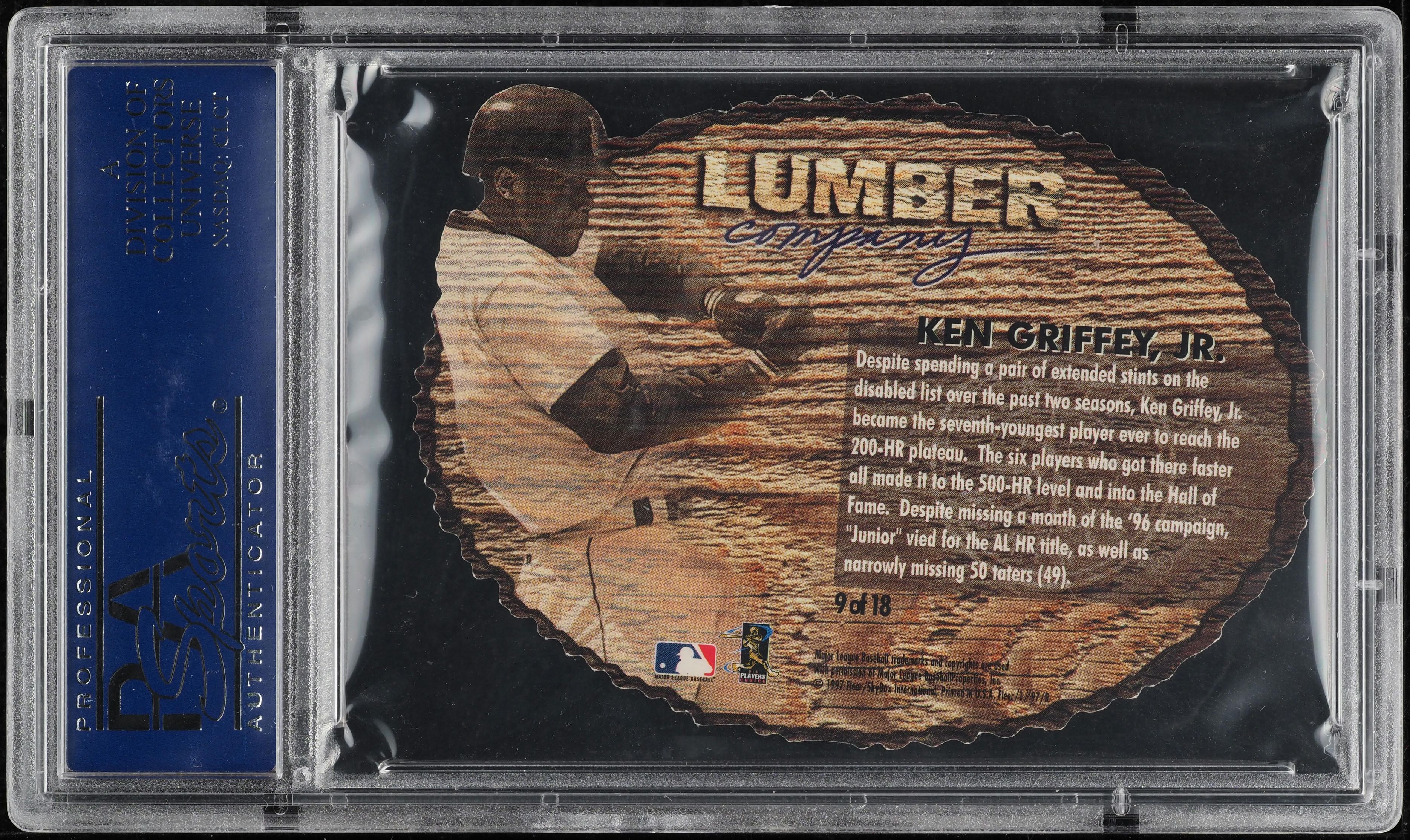 1997 Fleer Lumber Co. Ken Griffey Jr. #9 PSA 10 GEM MINT - Photo 2