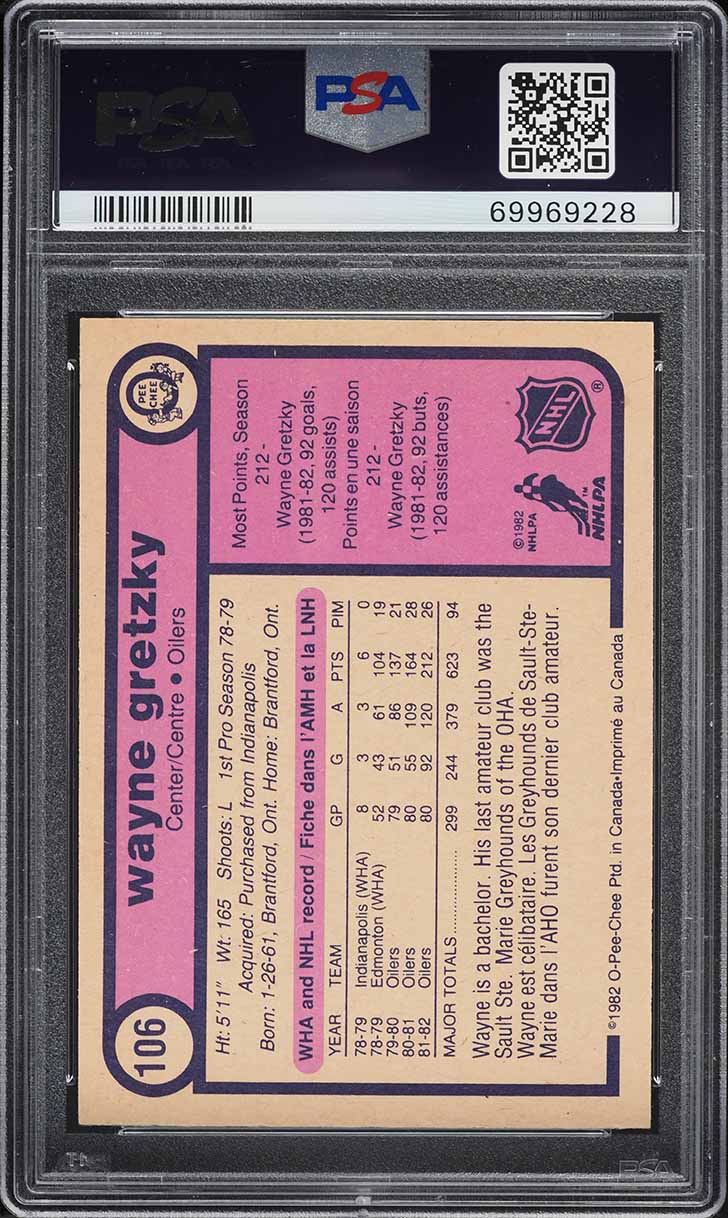 1982 O-Pee-Chee Hockey Wayne Gretzky #106 PSA 8 NM-MT