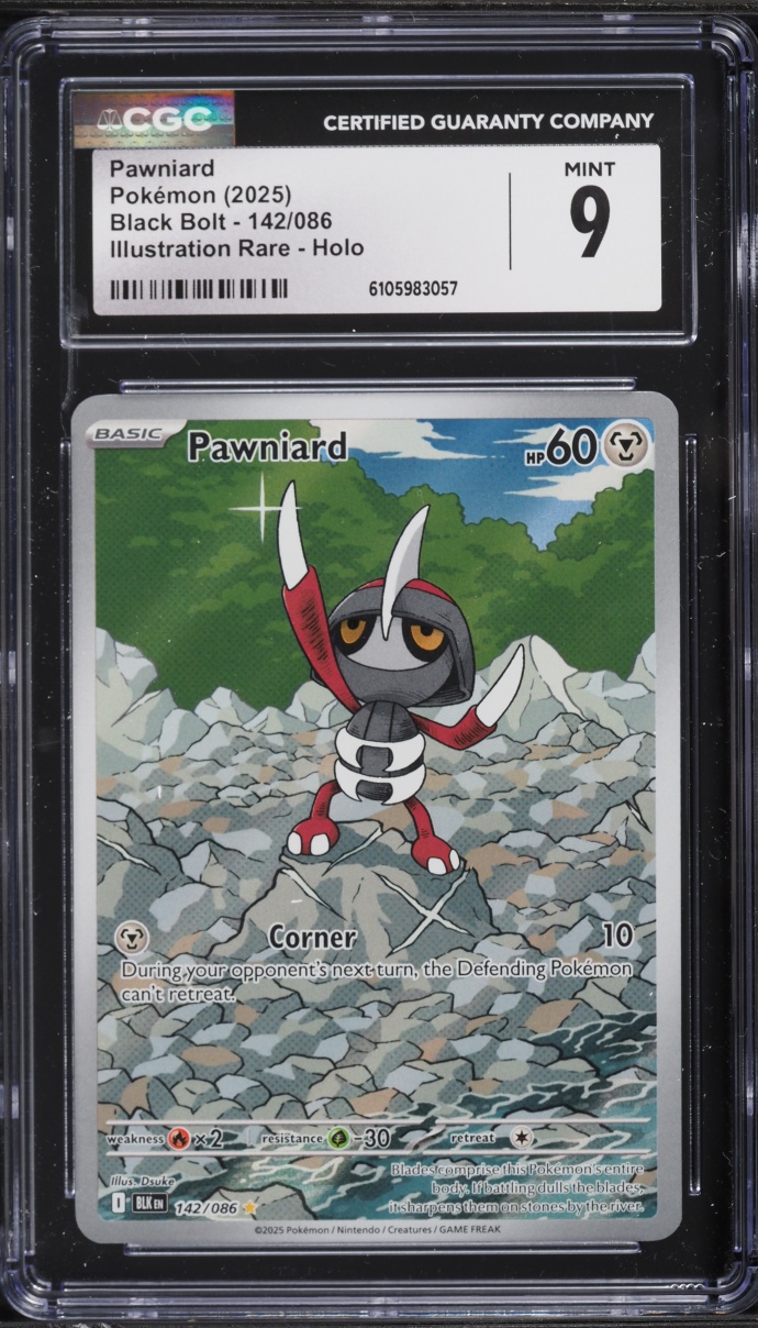 2025 Pokemon Scarlet & Violet Black Bolt IR Pawniard #142 CGC 9 MINT