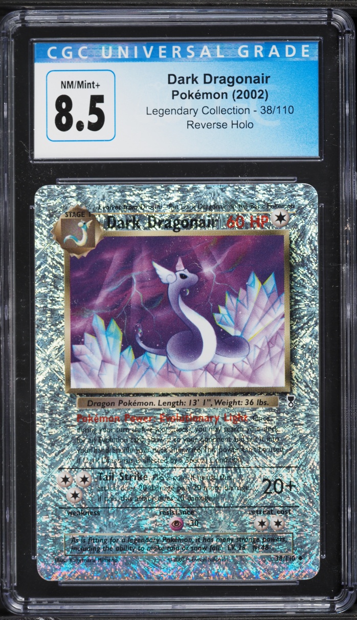 2002 Pokemon Legendary Collection Reverse Holo Dark Dragonair #38 CGC 8.5 NM-MT+