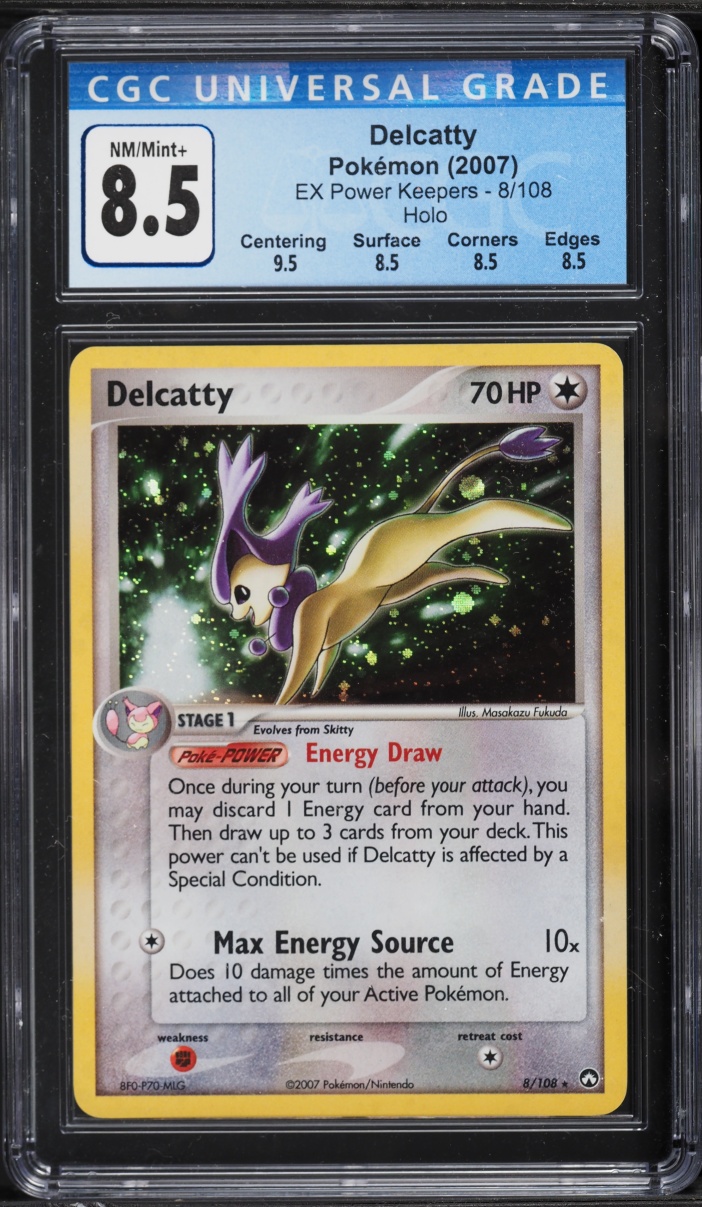 2007 Pokemon EX Power Keepers Holo Delcatty #8 CGC 8.5 NM-MT+