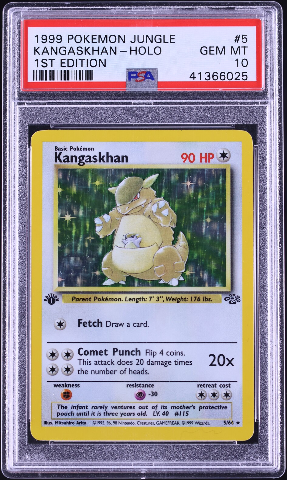1999 Pokemon Jungle 1st Edition Holo Kangaskhan #5 PSA 10 GEM MINT
