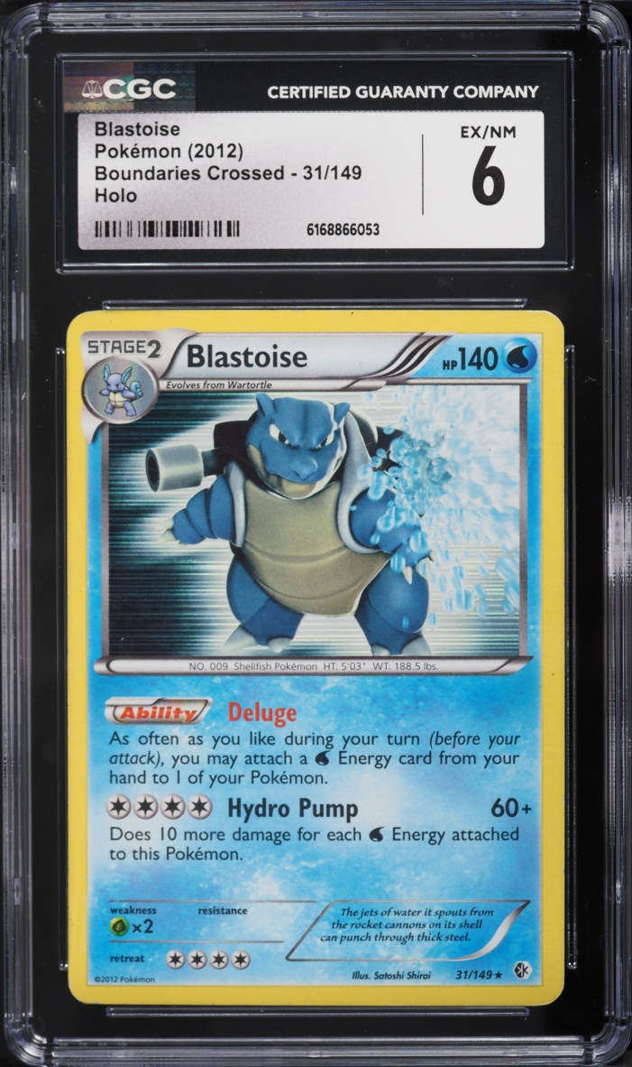2012 Pokemon Black & White Boundaries Crossed Holo Blastoise #31 CGC 6 EXMT
