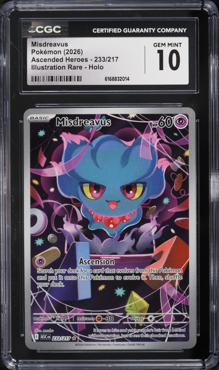 2026 Pokemon Mega Evolution Ascended Heroes IR Misdreavus #233 CGC 10 GEM MINT