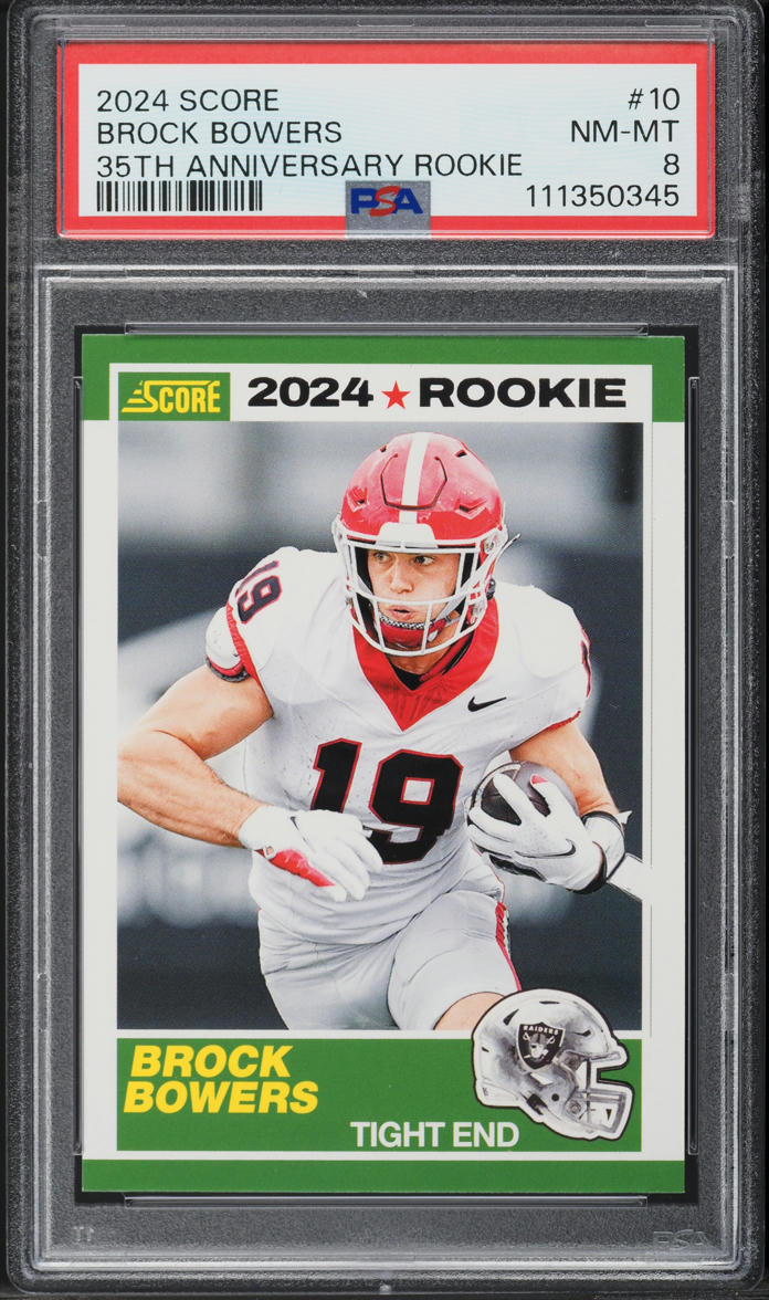 2024 Score 35th Anniversary Brock Bowers ROOKIE #10 PSA 8 NM-MT