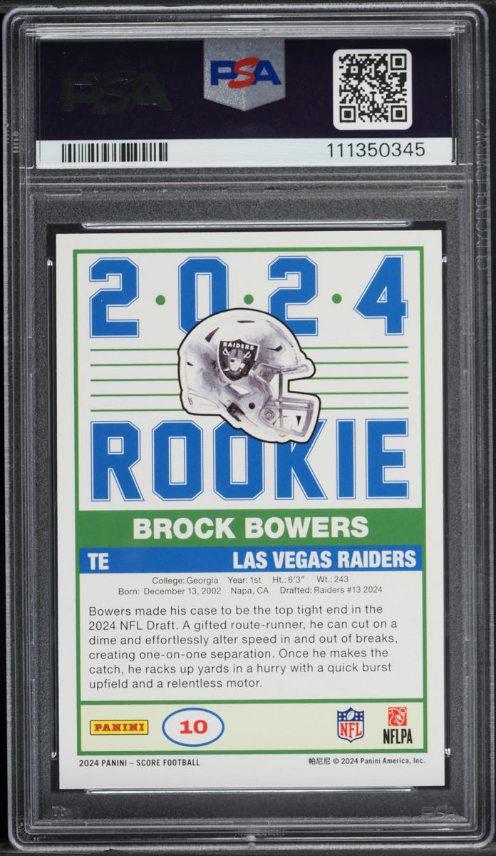 2024 Score 35th Anniversary Brock Bowers ROOKIE #10 PSA 8 NM-MT