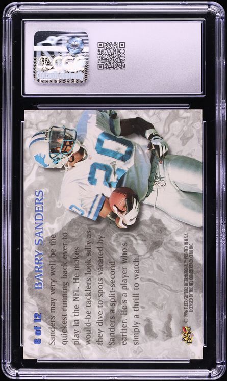 1996 Metal Platinum Portraits Barry Sanders #8 CGC 10 GEM MINT - Photo 2