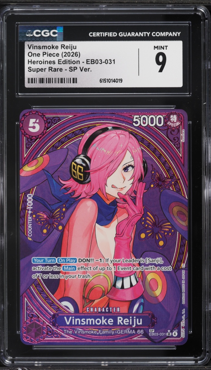 2026 One Piece Heroines Edition SR SP Alt Art Vinsmoke Reiju #EB03-031 CGC 9 MINT