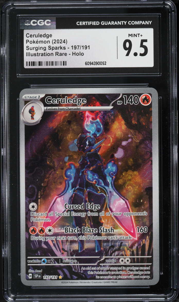 2024 Pokemon Scarlet & Violet Surging Sparks IR Ceruledge #197 CGC 9.5 MINT+