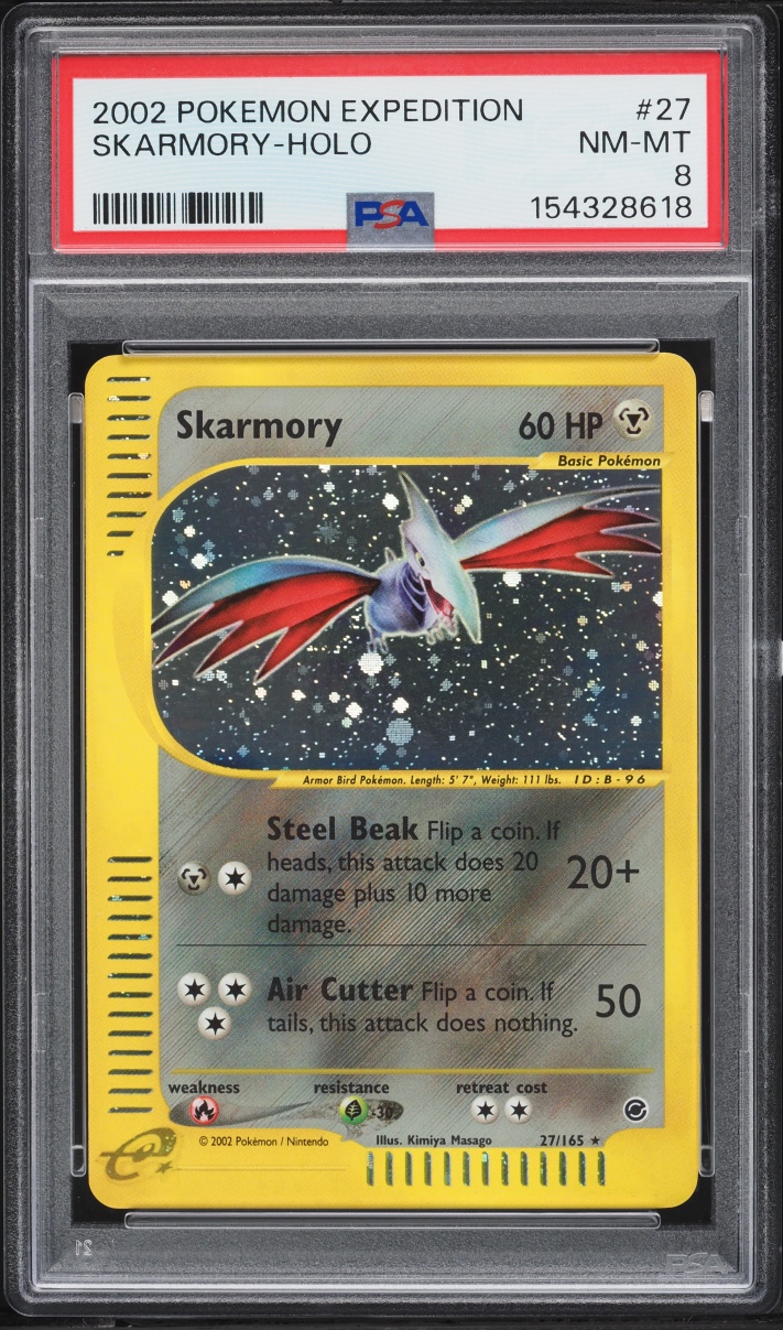 2002 Pokemon Expedition Holo Skarmory #27 PSA 8 NM-MT