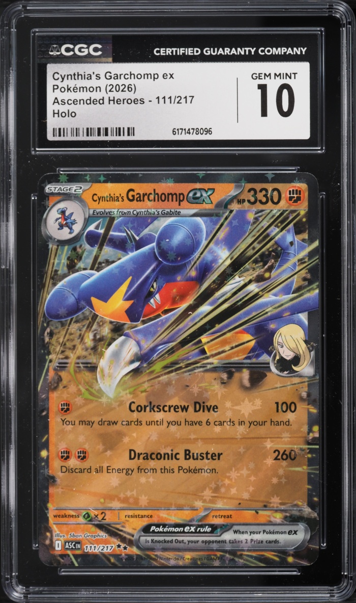 2026 Pokemon Mega Evolution Ascended Heroes Holo Cynthia's Garchomp ex #111 CGC 10 GEM MINT