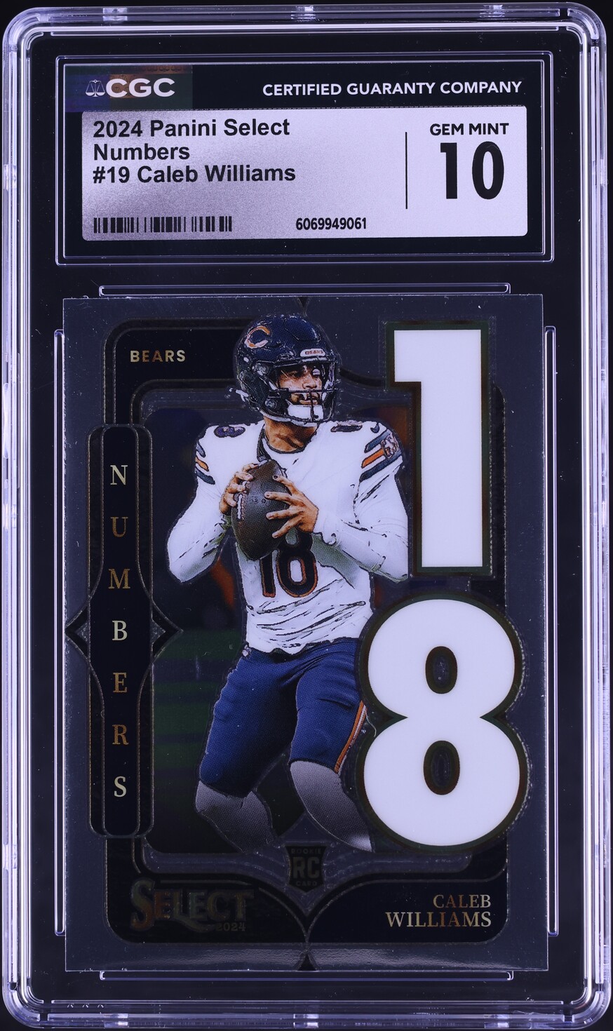 2024 Select Numbers Caleb Williams. ROOKIE #19 CGC 10 GEM MINT