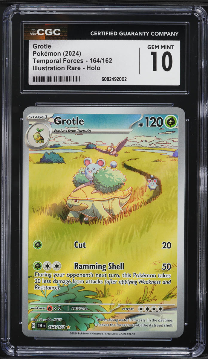 2024 Pokemon Scarlet & Violet Temporal Forces IR Grotle #164 CGC 10 GEM MINT