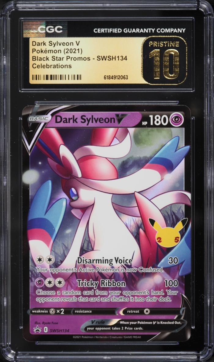 2021 Pokemon Sword & Shield Promo Celebrations Holo Dark Sylveon V #SWSH134 CGC 10 PRISTINE