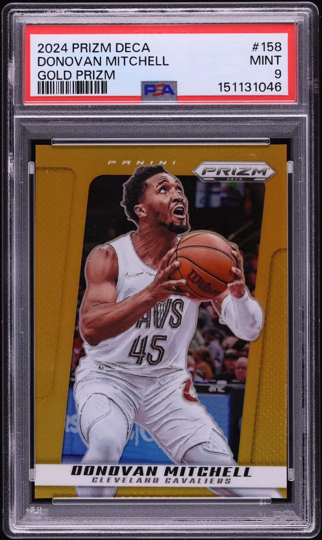 2024 Panini Prizm Deca Gold Donovan Mitchell #158 PSA 9 MINT