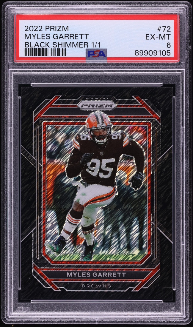 2022 Panini Prizm Black Shimmer Myles Garrett #72 PSA 6 EXMT