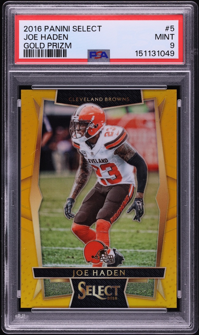 2016 Select Gold Joe Haden /10 #5 PSA 9 MINT