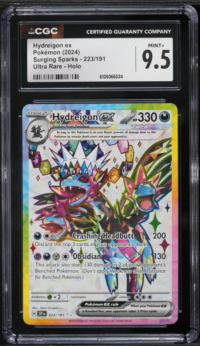 2024 Pokemon Scarlet & Violet Surging Sparks Full Art Hydreigon EX #223 CGC 9.5 MINT+