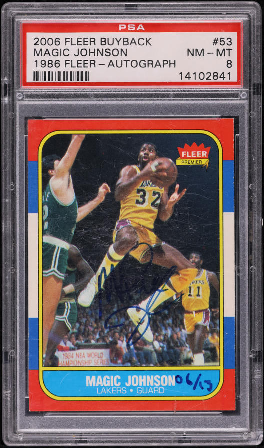 2022 Panini One and One Team Titan Blue Magic Johnson AUTO