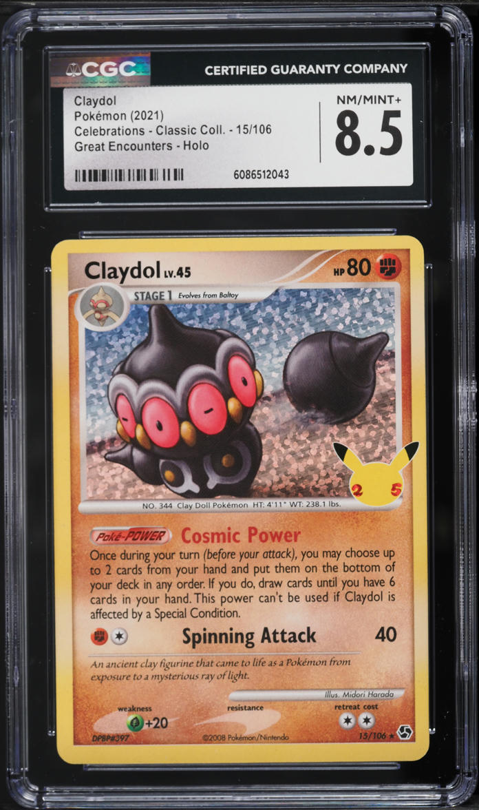 2021 Pokemon Sword & Shield Celebrations Classic Collection Holo Claydol #15 CGC 8.5 NM-MT+