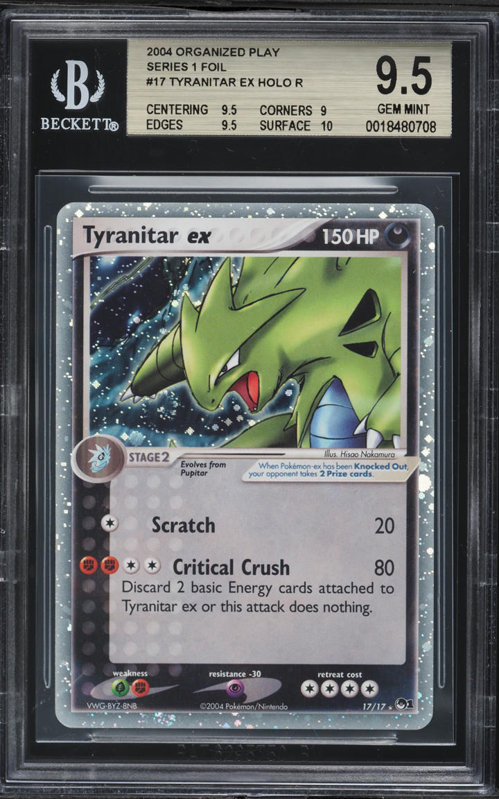 2004 Pokemon Organized Play Series 1 Holo Tyranitar ex #17 BGS 9.5 GEM MINT