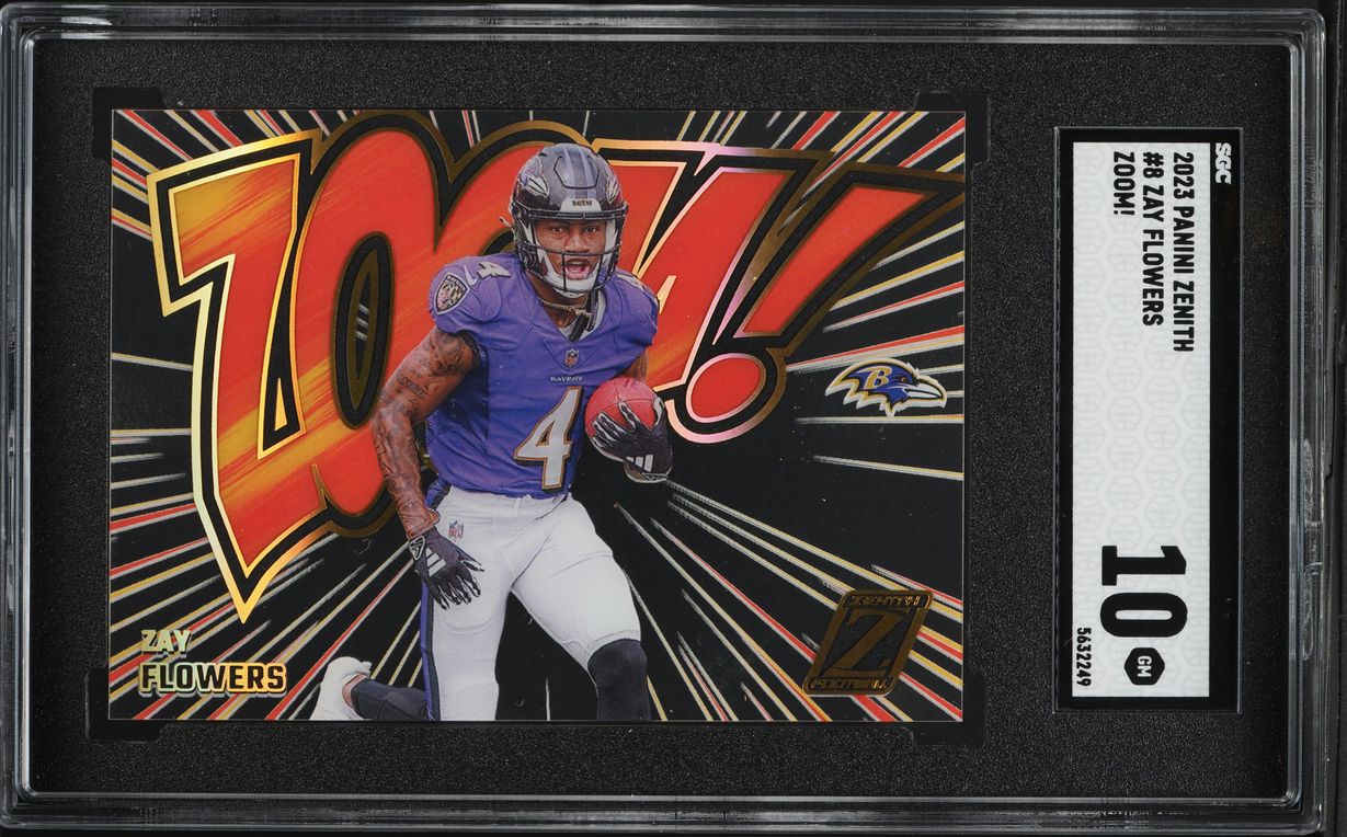 2023 Panini Zenith Zoom! Zay Flowers ROOKIE #8 SGC 10 GEM MINT