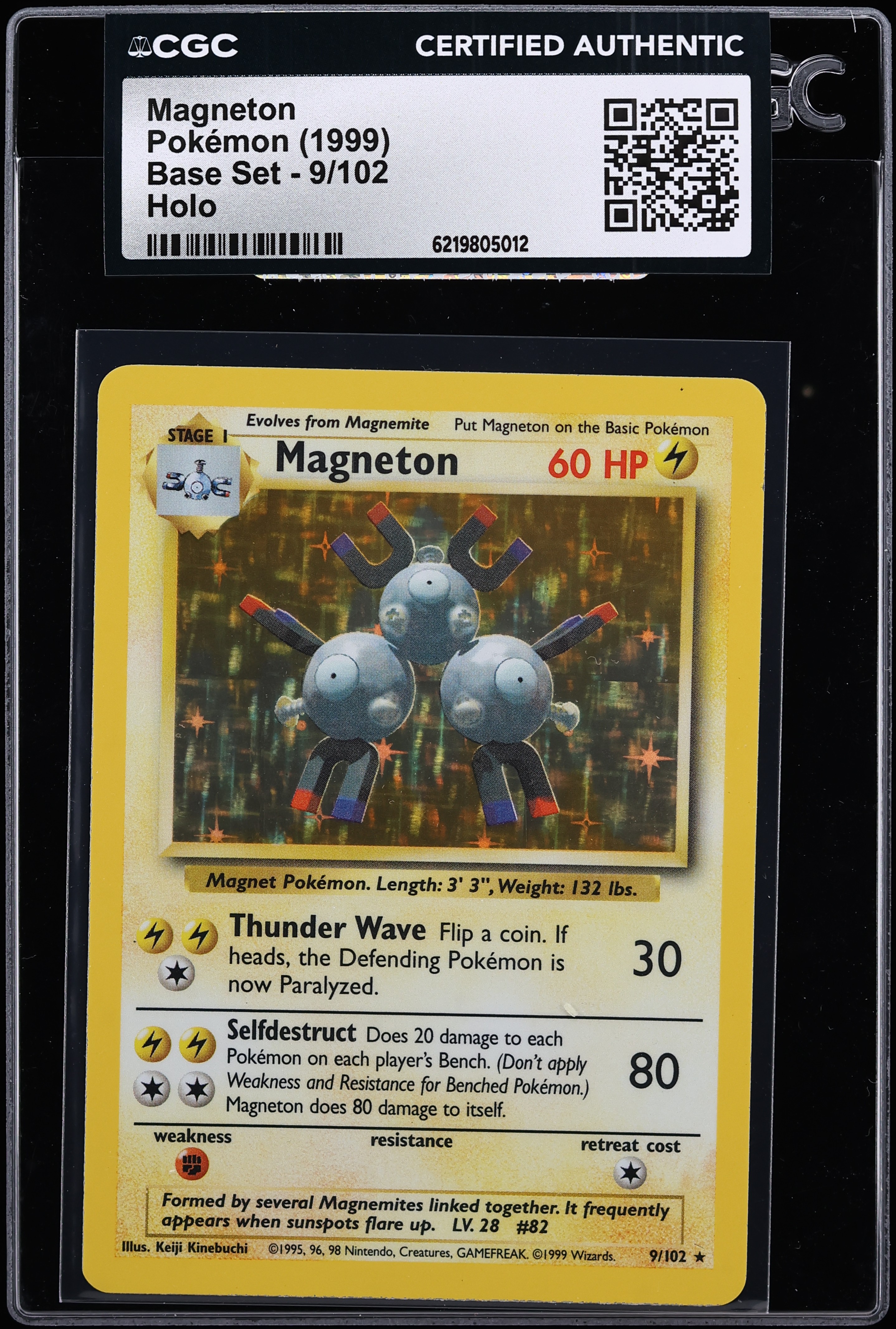 1999 Pokemon Base Set Holo Magneton #9 CGC AUTH