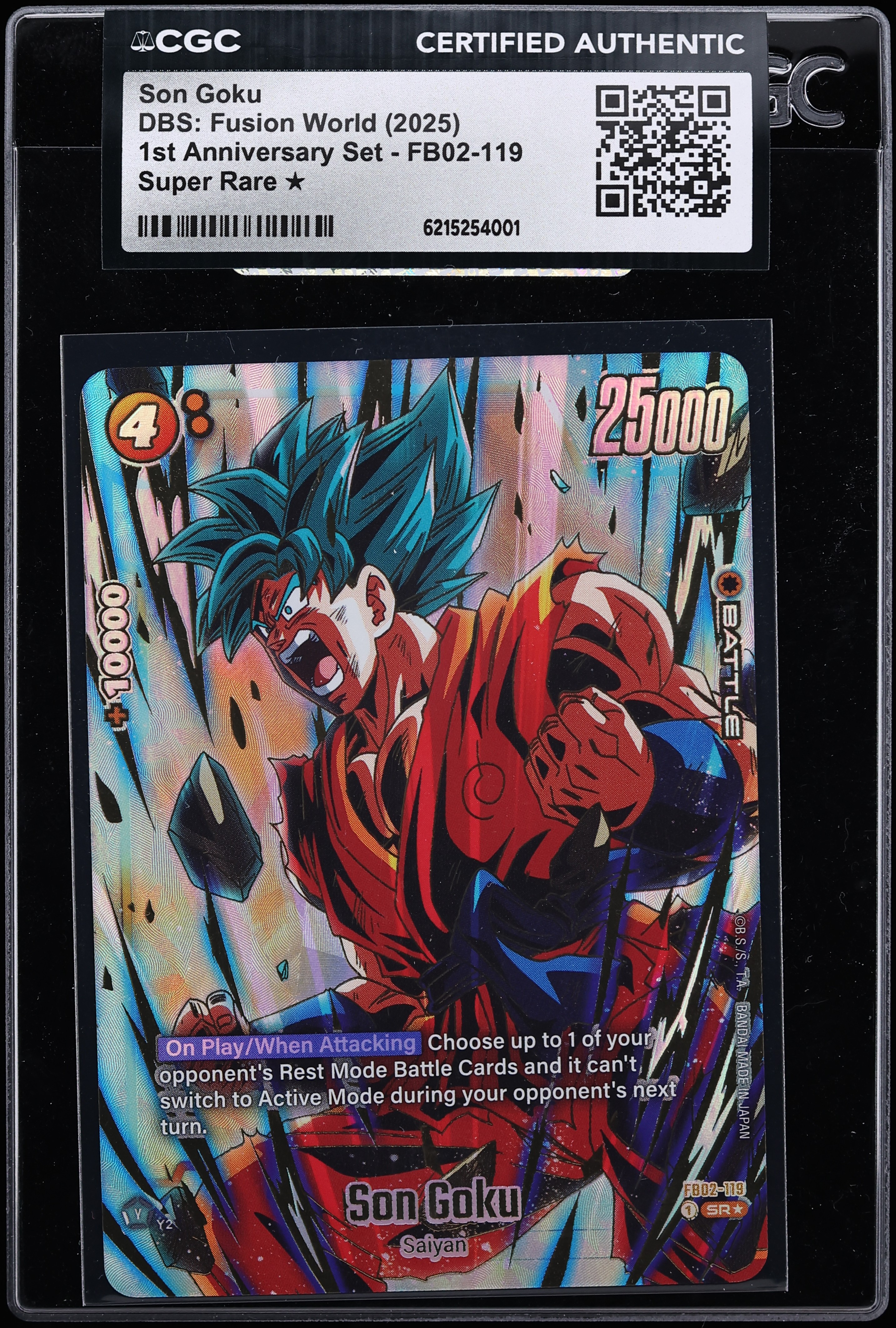 2025 Dragon Ball Super Fusion World 1st Anniversary Set Son Goku #FB02-119 CGC AUTH