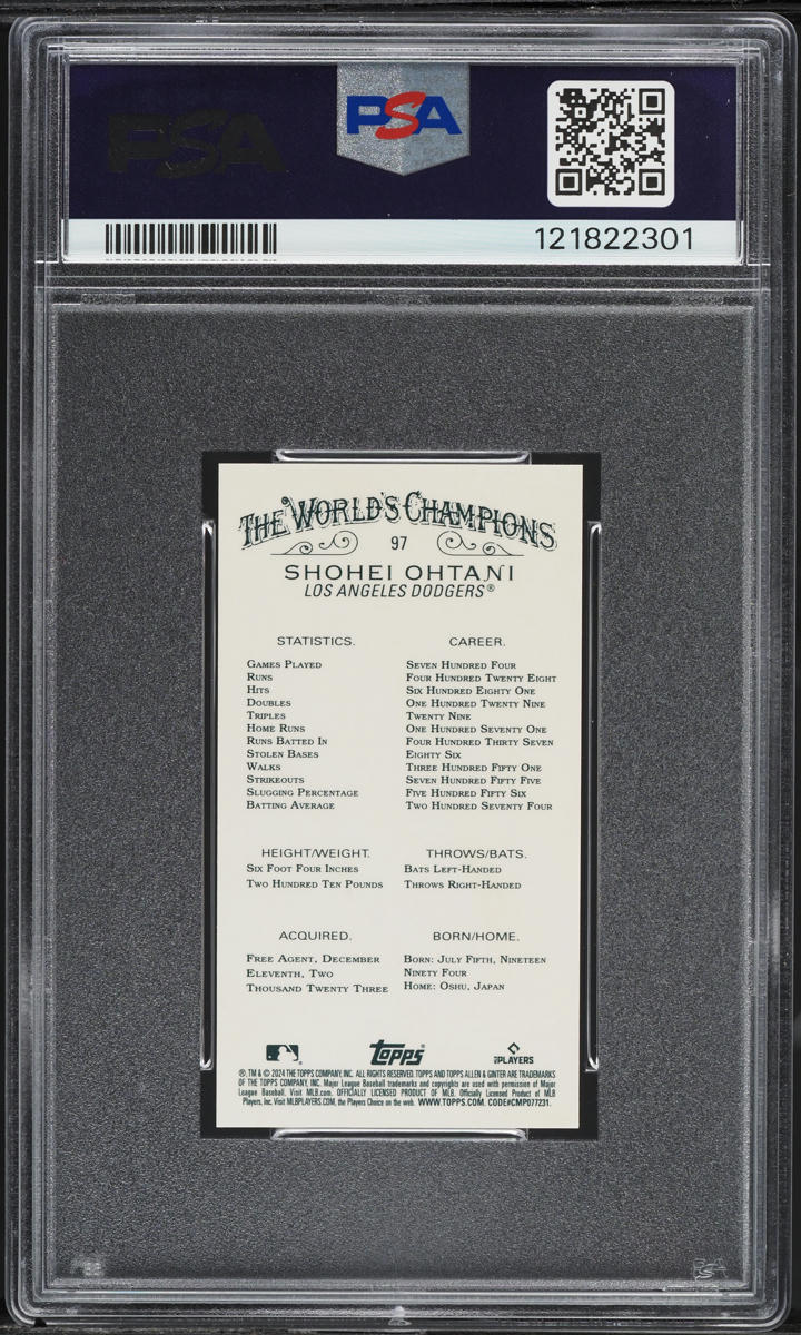 2024 Topps Allen & Ginter Chrome Mini Gold Refractor Shohei Ohtani /50 #97 PSA 10 GEM MINT