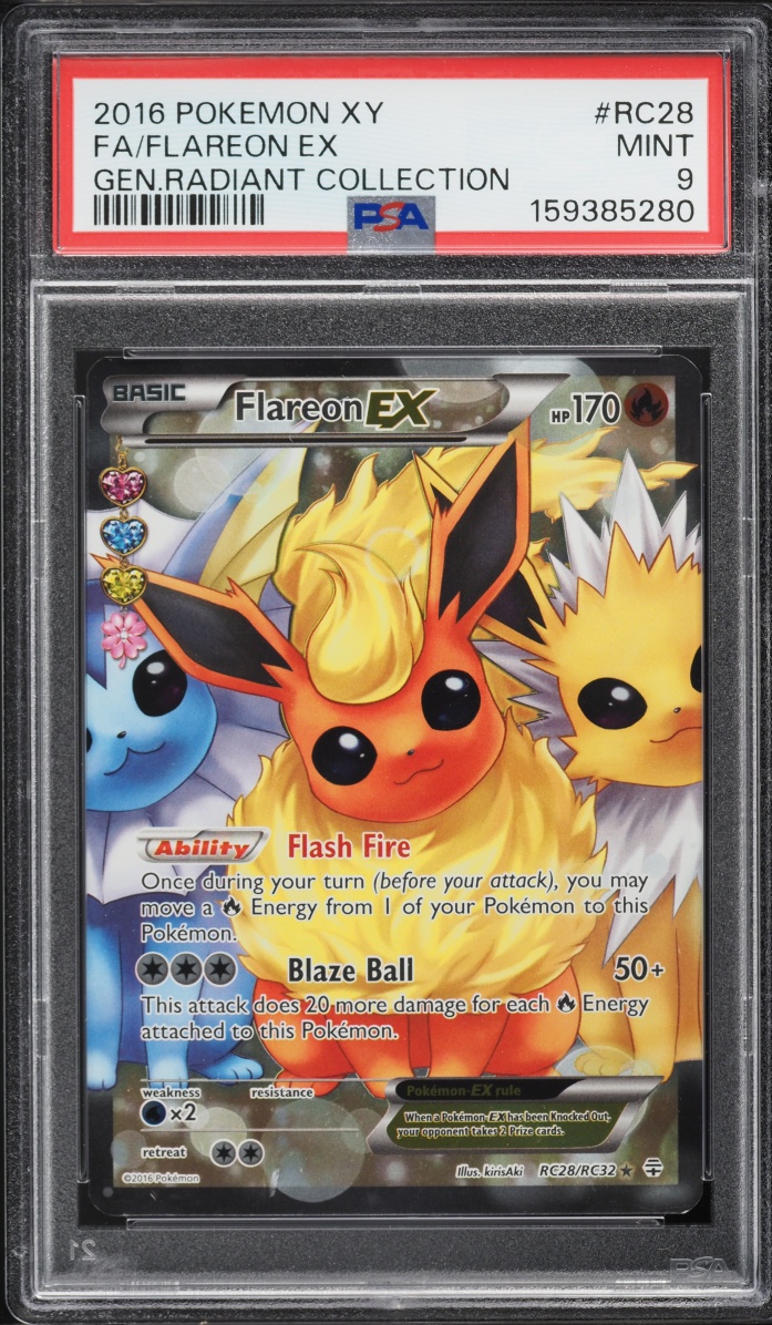 2016 Pokemon XY Generations Radiant Collection Full Art Flareon EX #RC28 PSA 9 MINT