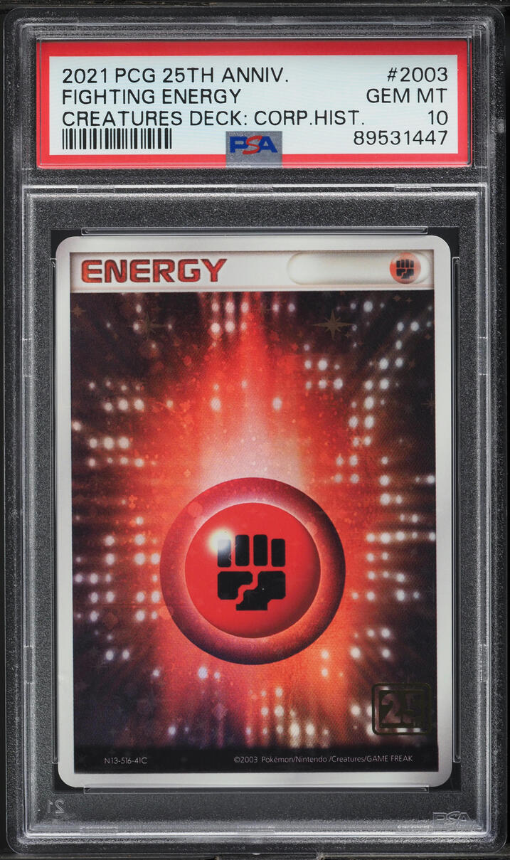 2021 Pokemon Japanese Creatures Deck Corporate History Fighting Energy PSA 10