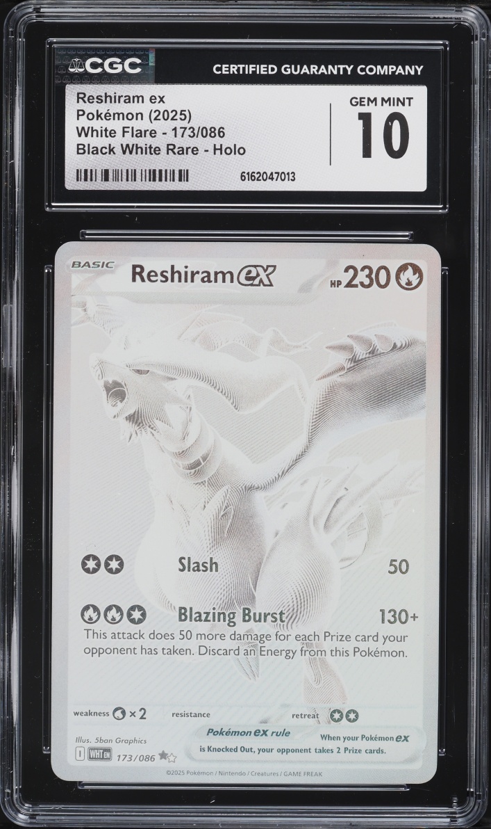2025 Pokemon Scarlet & Violet White Flare BWR Reshiram Ex #173 CGC 10 GEM MINT