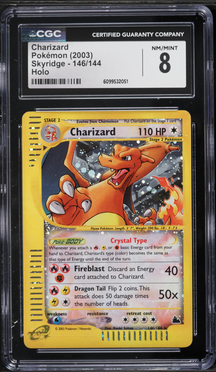 2003 Pokemon Skyridge Holo Crystal Charizard #146 CGC 8 NM-MT